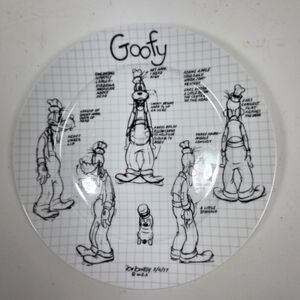 Disney Sketch Book Goofy Plate - White & Black